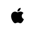 Apple Logo Apple logo with a black bitten apple silhouette.