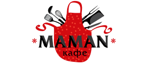 Maman кафе - затишний ресторан Логотип Maman кафе з червоним фартухом