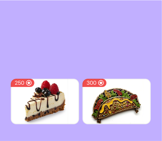 Illustration of a rewards catalog in a restaurant loyalty program Rewards Catalog in loyalty program for restaurants