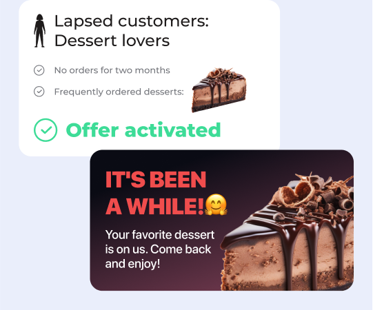 Restaurant marketing campaign targeting lapsed customers