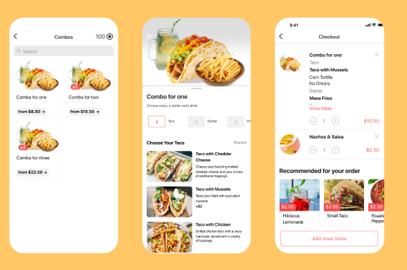 Streamlined Ordering mobile apps for restaurants
